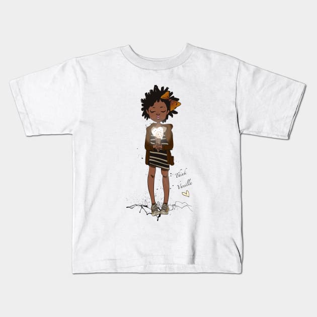 Think Vanilla Kids T-Shirt by Miki De Goodaboom